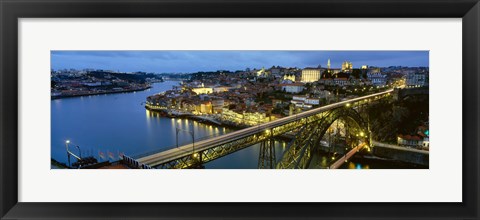 Framed Bridge across a river, Dom Luis I Bridge, Oporto, Portugal Print