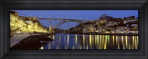 Framed Night, Luis I Bridge, Porto, Portugal Print