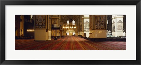 Framed Interiors of a mosque, Ulu Camii, Bursa, Bursa Province, Turkey Print