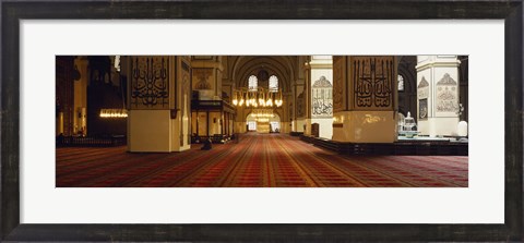 Framed Interiors of a mosque, Ulu Camii, Bursa, Bursa Province, Turkey Print