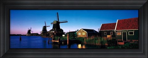 Framed Windmills Zaanstreek Netherlands Print