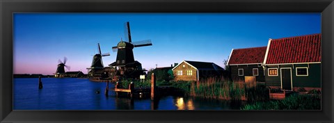 Framed Windmills Zaanstreek Netherlands Print