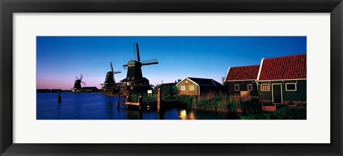 Framed Windmills Zaanstreek Netherlands Print