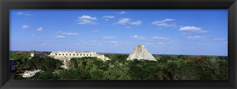 Framed Pyramid Of The Magician Uxmal, Yucatan Peninsula, Mexico Print