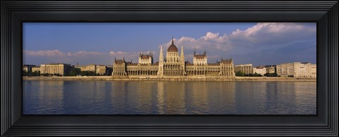 Framed Parliament building at the waterfront, Danube River, Budapest, Hungary Print