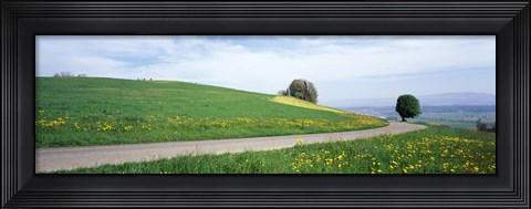 Framed Road Fields Aargau Switzerland Print