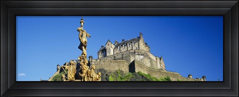 Framed Low angle view of a castle on a hill, Edinburgh Castle, Edinburgh, Scotland Print