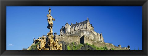 Framed Low angle view of a castle on a hill, Edinburgh Castle, Edinburgh, Scotland Print