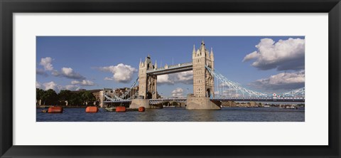 Framed Bridge Over A River, Tower Bridge, Thames River, London, England, United Kingdom Print