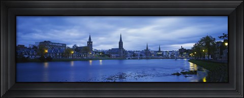 Framed Buildings along the river, Inverness, Scotland Print