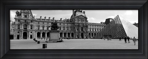 Framed Tourists in the courtyard of a museum, Musee Du Louvre, Paris, France Print
