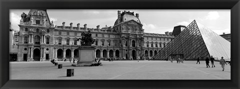 Framed Tourists in the courtyard of a museum, Musee Du Louvre, Paris, France Print