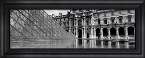 Framed Pyramid in front of an art museum, Musee Du Louvre, Paris, France Print