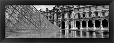 Framed Pyramid in front of an art museum, Musee Du Louvre, Paris, France Print