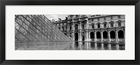 Framed Pyramid in front of an art museum, Musee Du Louvre, Paris, France Print