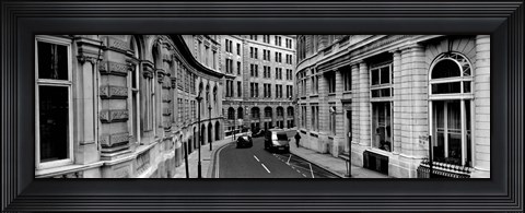 Framed Buildings along a road, London, England Print