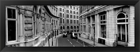 Framed Buildings along a road, London, England Print