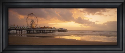 Framed Ferris wheel near a pier, Central Pier, Blackpool, Lancashire, England Print