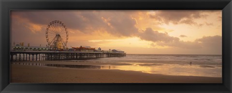 Framed Ferris wheel near a pier, Central Pier, Blackpool, Lancashire, England Print