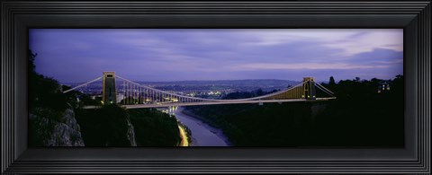 Framed Bridge over a river, Clifton Suspension Bridge, Bristol, England Print