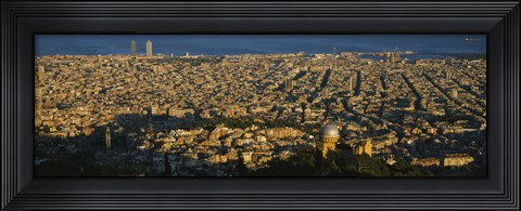 Framed Aerial View of Barcelona, Spain Print