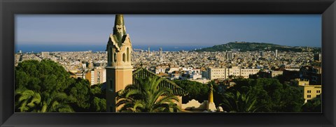 Framed High Angle View of Barcelona, Spain Print