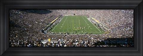 Framed Aerial view of a football stadium, Notre Dame Stadium, Notre Dame, Indiana, USA Print