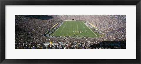 Framed Aerial view of a football stadium, Notre Dame Stadium, Notre Dame, Indiana, USA Print