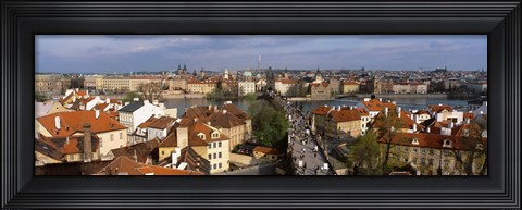 Framed Charles Bridge Moldau River Prague Czech Republic Print
