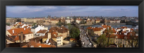 Framed Charles Bridge Moldau River Prague Czech Republic Print
