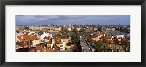 Framed Charles Bridge Moldau River Prague Czech Republic Print