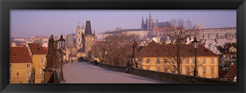 Framed View Of Houses Along The Charles Bridge, Prague, Czech Republic Print