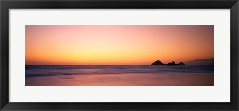 Framed Sunset over the ocean, Pacific Ocean, California, USA Print