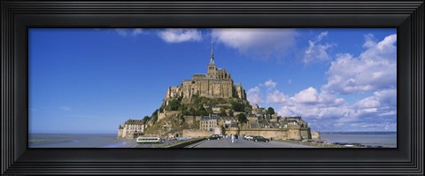 Framed Road leading towards a church, Le Mont Saint Michel, Normandy, France Print