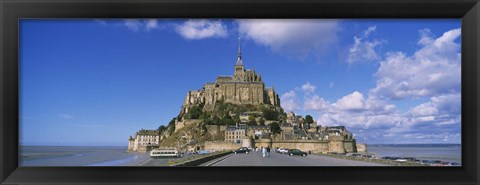 Framed Road leading towards a church, Le Mont Saint Michel, Normandy, France Print