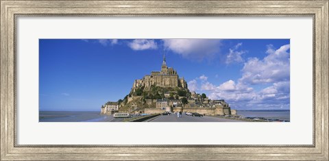 Framed Road leading towards a church, Le Mont Saint Michel, Normandy, France Print