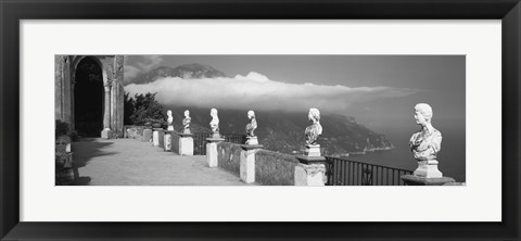 Framed Marble busts along a walkway, Ravello, Amalfi Coast, Salerno, Campania, Italy Print