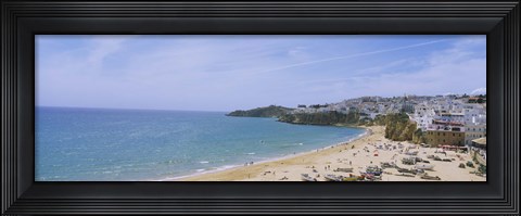 Framed High angle view of the beach, Albufeira, Faro, Algarve, Portugal Print