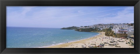 Framed High angle view of the beach, Albufeira, Faro, Algarve, Portugal Print