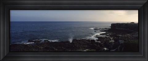 Framed Rock formations at the coast, Punta Suarez, Espanola Island, Galapagos Islands, Ecuador Print