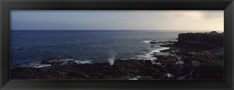 Framed Rock formations at the coast, Punta Suarez, Espanola Island, Galapagos Islands, Ecuador Print