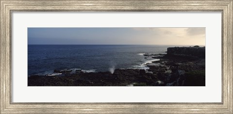Framed Rock formations at the coast, Punta Suarez, Espanola Island, Galapagos Islands, Ecuador Print