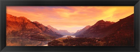 Framed Sunset Over Waterton Lakes National Park, Alberta, Canada Print