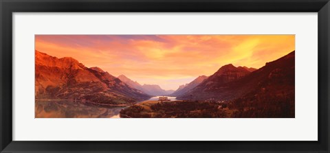 Framed Sunset Over Waterton Lakes National Park, Alberta, Canada Print