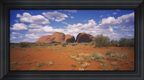 Framed Rock formations on a landscape, Olgas, Northern Territory, Australia Print