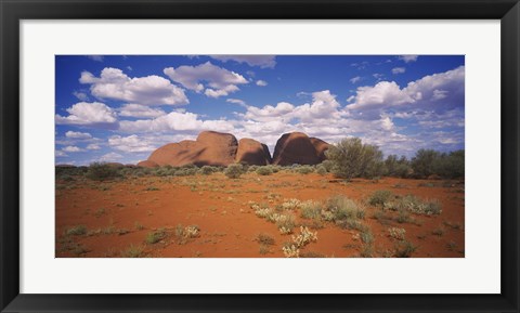 Framed Rock formations on a landscape, Olgas, Northern Territory, Australia Print