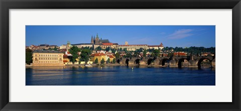 Framed Vitava River Charles Bridge Prague Czech Republic Print