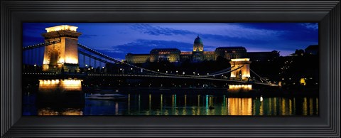 Framed Szechenyi Bridge Royal Palace Budapest Hungary Print