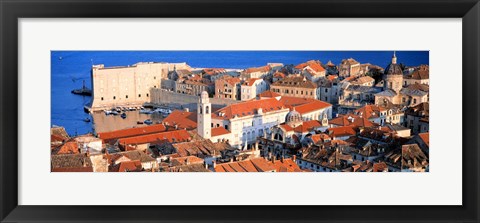 Framed Aerial View, Old Town, Dubrovnik, Croatia Print