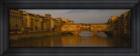 Framed Bridge Across Arno River, Florence, Tuscany, Italy Print